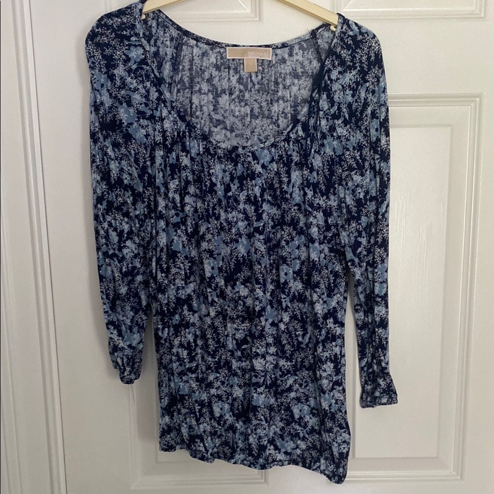 Michael Kors Navy and Light Blue Blouse